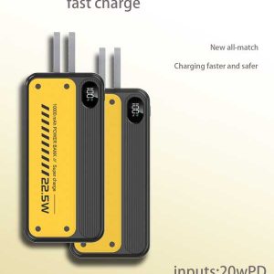 Black And Yellow Dual Line With Usb And Type-C Super Fast Charging 10000mah Large Capacity Power Bank black yellow