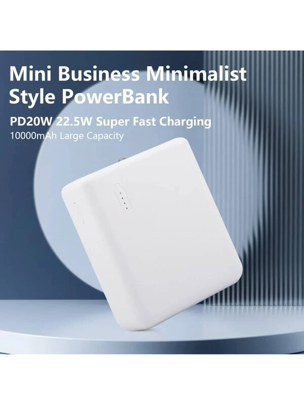 20000mah White Pd20w 22.5w Super Fast Charging Power Bank With Led Flashlight, High Capacity & Convenient, Suitable For Mobile Devices White