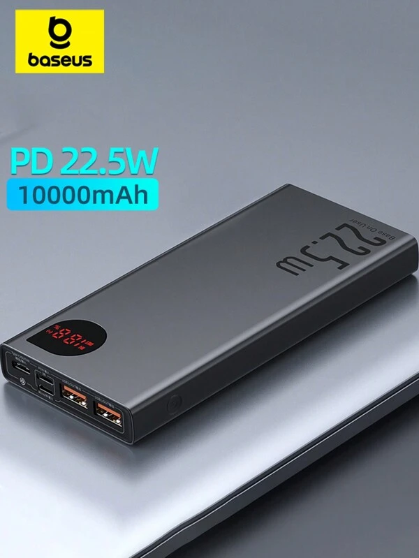 Power Bank 10000mAh With 22.5W PD Fast Charging Power Bank Portable Battery Charger Compatible With Iphone 16 15 14 13 12 Pro Max Xiaomi Black