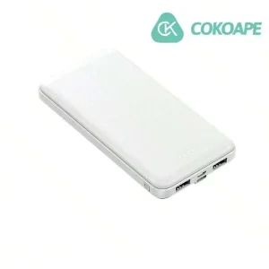 10000mAh Ultra Slim Portable Charger Power Bank: 20000mAh Type C Input & 2 Outputs, Compatible With IPhone 15/14/13/12/11 & Samsung S20! White