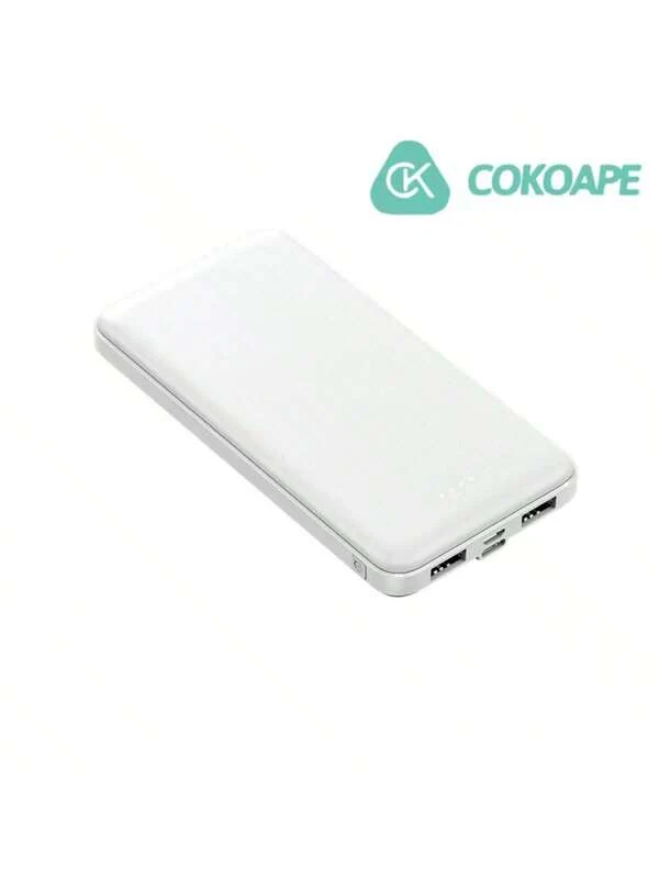 10000mAh Ultra Slim Portable Charger Power Bank: 20000mAh Type C Input & 2 Outputs, Compatible With IPhone 15/14/13/12/11 & Samsung S20! White