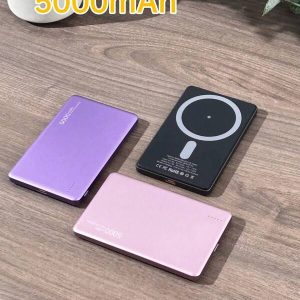 1Pc 5000 20W Magsafe Magnetic Wireless Power Bank Aluminum Alloy Portable Power Bank Multicolor