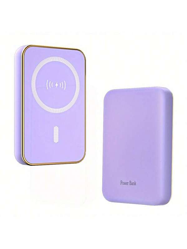 5000mAh Mini Wireless Power Bank Battery Pack Portable Charger For IPhone 15 14 13 Pro Max Purple