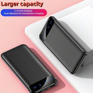 Portable Charger, Slimmest 10000mAh 5V/3A Power Bank, USB C In&Out High-Speed Charging Battery Pack, External Phone Powerbank Compatible With IPhone 15 14 13 12 X S22 S21 IPad Etc Black